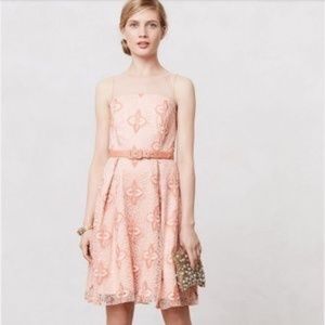 Anthopologie Eva Franco Blush Embroidered Tea Gown